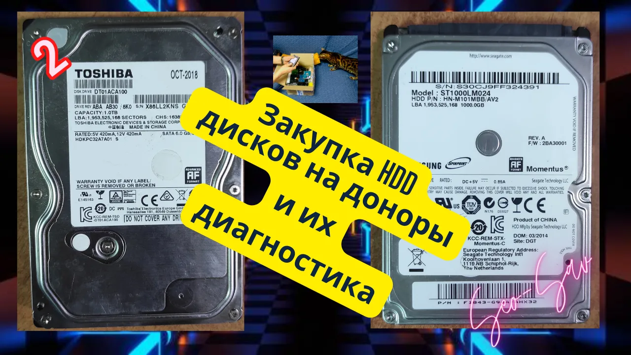 «Диагностика дисков TOSHIBA DT01ACA100 и Samsung ST1000LM024: выявление отказа головок и пригодности для донорства».